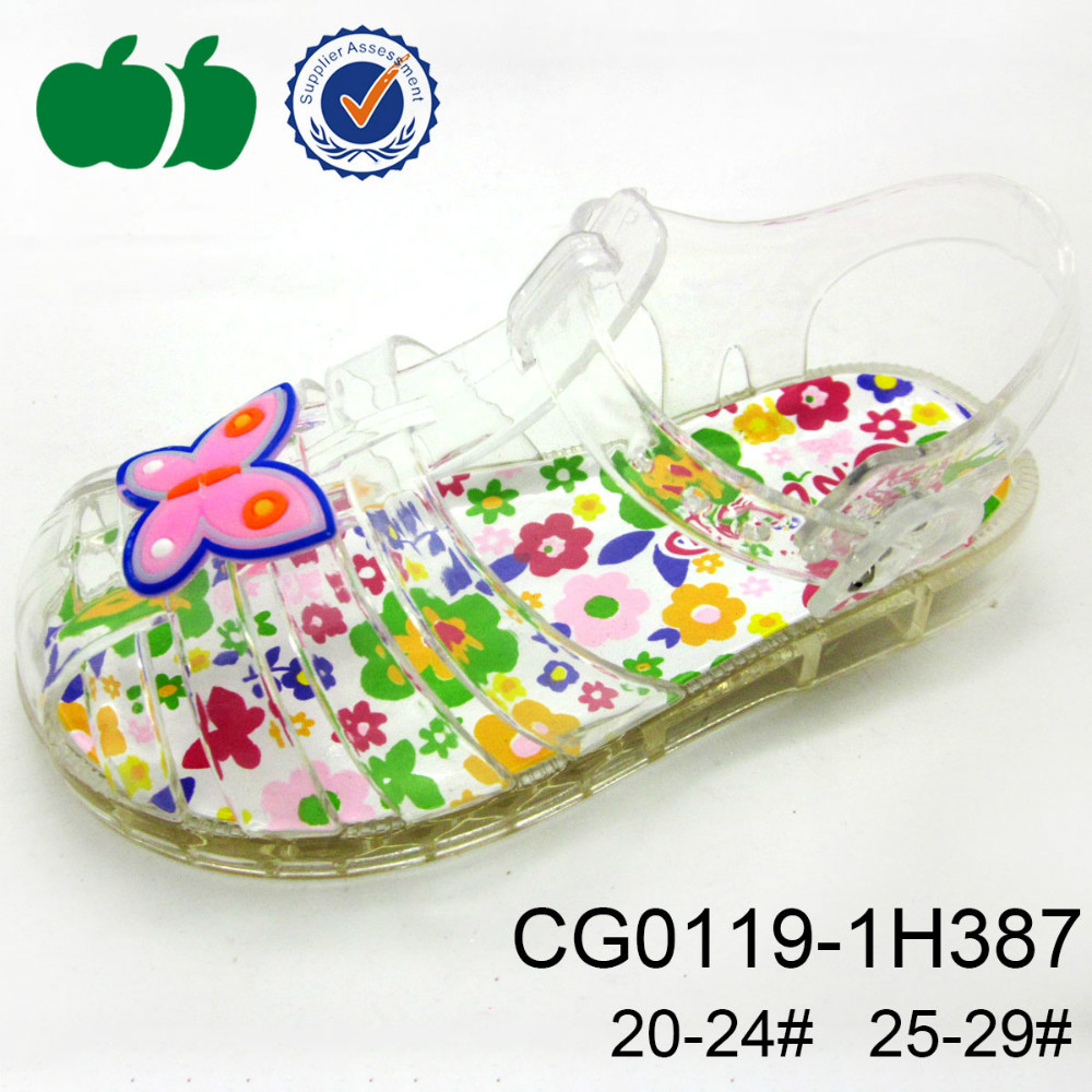 2015 new kids cheap cute colorful pvc jelly sandals