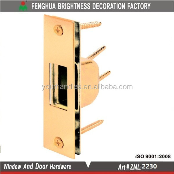 Sliding Door Box Strike Plate Brass Plated Window Door Lock