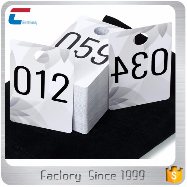 Custom Design Hanger Number Tags Plastic Coat Hanger Cards Mirrored