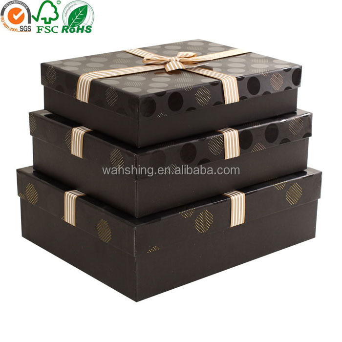 Handmade book shape folding red wine box with gold silk insert