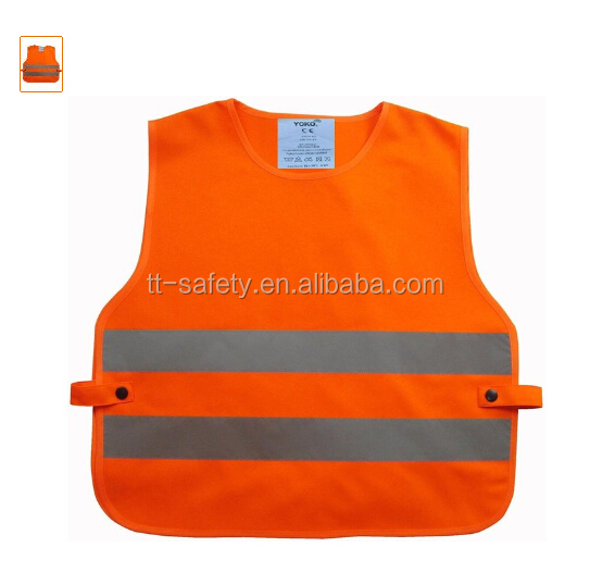 orange vest with adjustable elastic button reflective vest