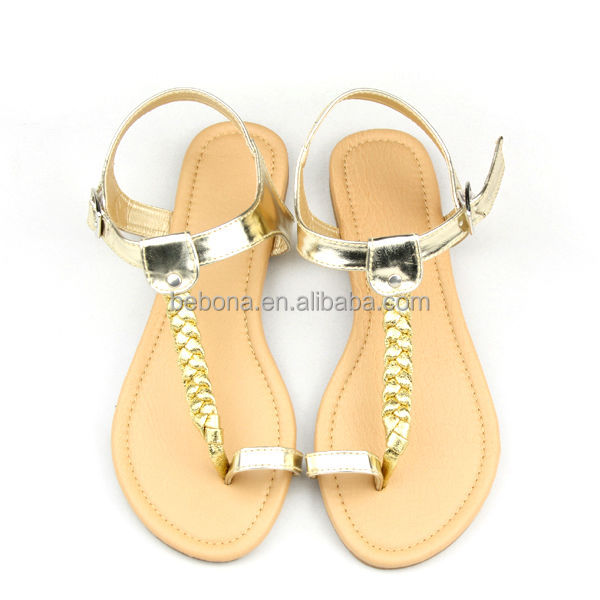 2015 mode de mariage des femmes sandales dames sandales plates en cuir