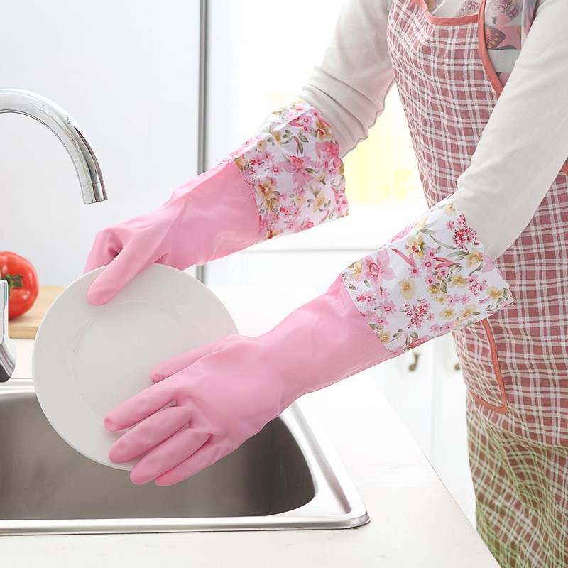 Hot Sale Fashionable Rubber Latex Dish Long Household Kitchen Gloves