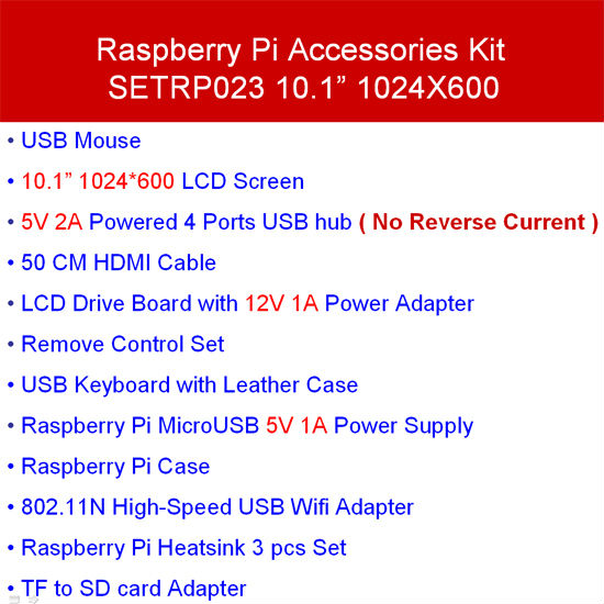 ラズベリーπ- 10.1アクセサリキットインチ液晶ディスプレイ1024x600HDMI基板キーボードマウスwifiusbハブ問屋・仕入れ・卸・卸売り