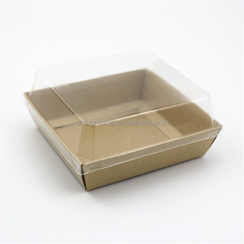 Kraft Paper Food Tray With Plastic Lid Buy Leisure Food Kraft Paper