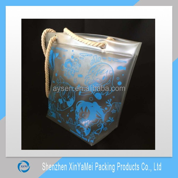 Custom Color Transparent PVC Material Promotional Cheap Plastic Shopping Bag