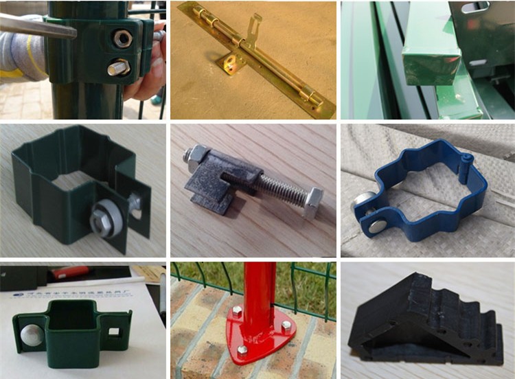 Cerca de malla de alambre de acero de metal plegable con el poste ...