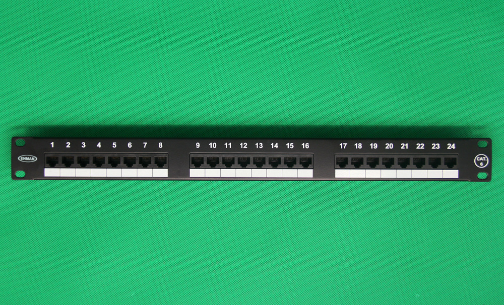 ロードされた1u 24ポートrj45 cat5e cat6 cat6a utpラックパッチパネル仕入れ・メーカー・工場