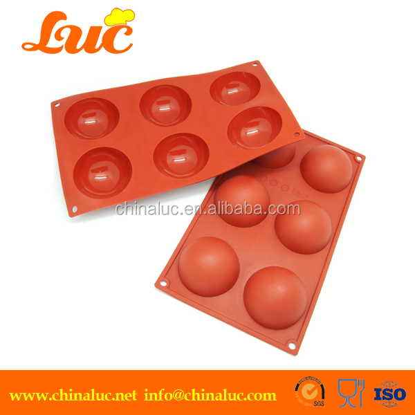 Wholesale Cake Decoration Mould for Cupcake Muffin Chocolate Silicone Baking Pan 6-Cavity Round Shape Silicone Baking Mould