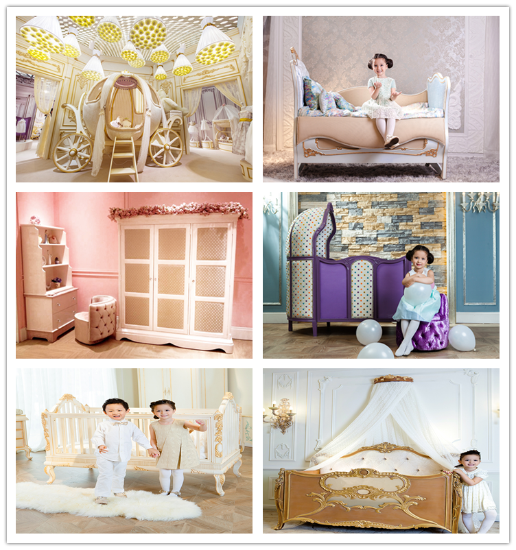 Ak38 Luxury Royal Wooden Baby Crib,European Style New Born Baby Bed