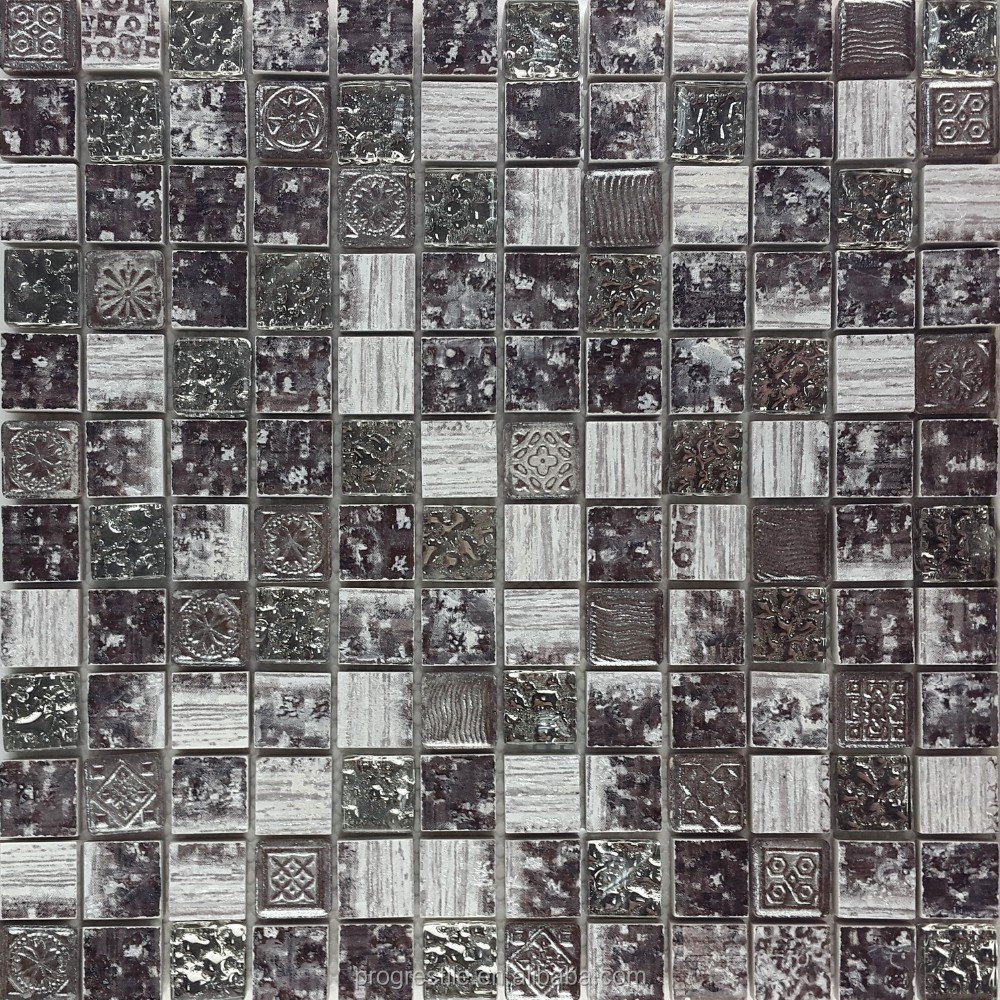 Stein mix metall mosaik wand dekor, kunst mosaik fliesen für ... Metall deko für die wand