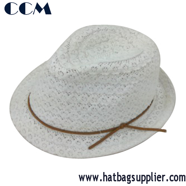 レジャー女の子の帽子のためのレースバンド/ホワイトfedoraの帽子用レディ仕入れ・メーカー・工場
