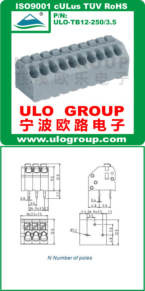 メーカーの高quanlityの低価格を持つ端末pcb250ＵＬＴＵＶ025uloから仕入れ・メーカー・工場