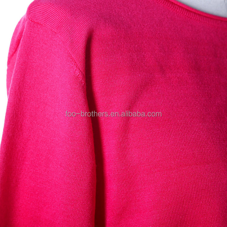 ボートネックセーターニットパターン、 赤い色の女性の摩耗、 高品質ウールのセーター仕入れ・メーカー・工場