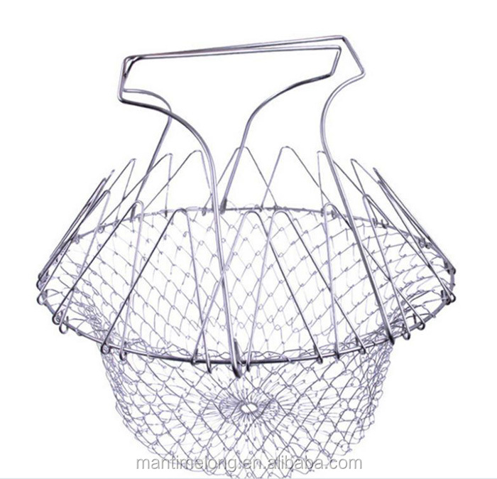 Rock Basket Wire Mesh Folding Mesh Laundry Basket Stainless Steel Mesh