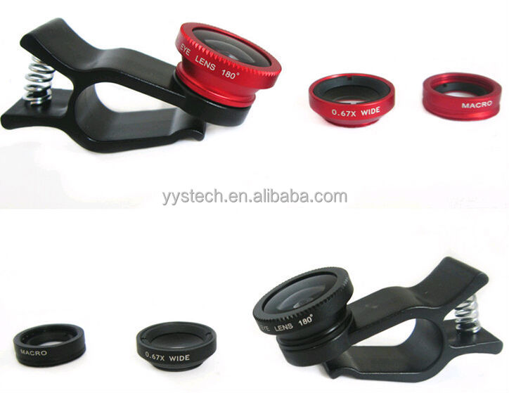 Fisheye Lens Camera Lens Universal Clip Lens for Iphone 4 s / 5s & Samsung with Fisheye Wide-angle Macro