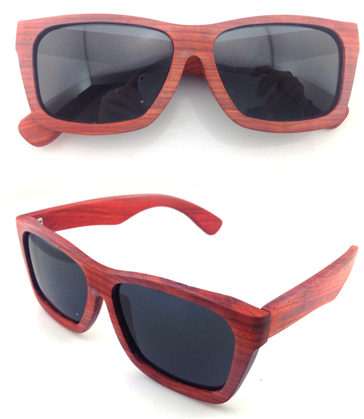 armação de pau-brasil polarizada masculinos Quadrado Oculos de sol de madeira ... - arma-o-de-pau-brasil-polarizada-masculinos