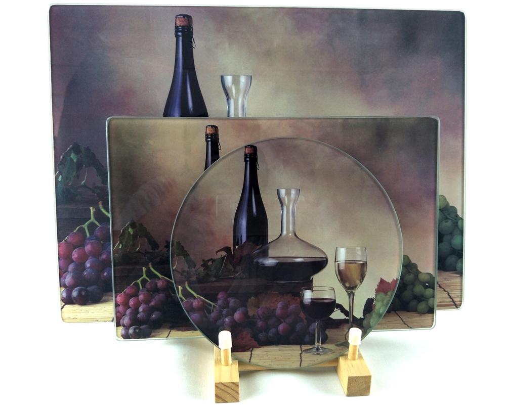 Large Stock Rectangle Tempered Glass Cutting Board With Print Sticker Buy Christmas Glass
