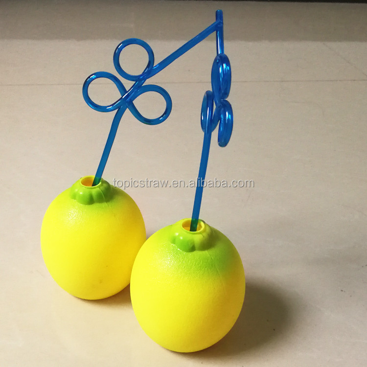 Plastic Lemon Drinking Cup With Straw Buy Lemon Cup With Straw