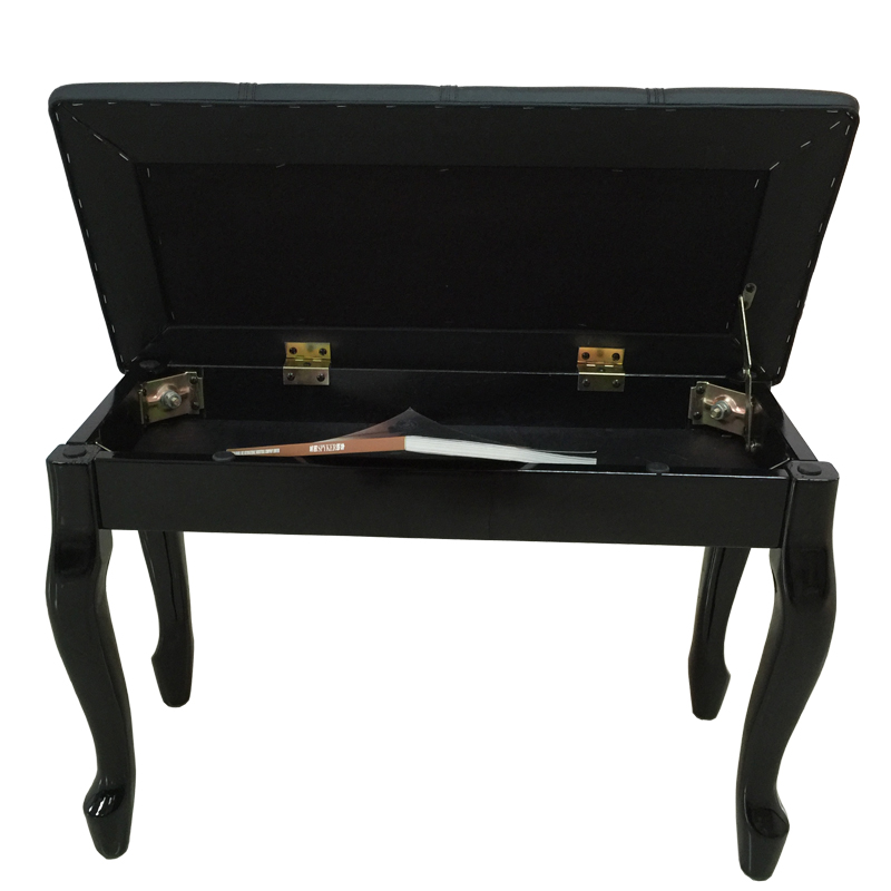 Spyker Faux Leather Padded Double Duet Piano Bench W Music