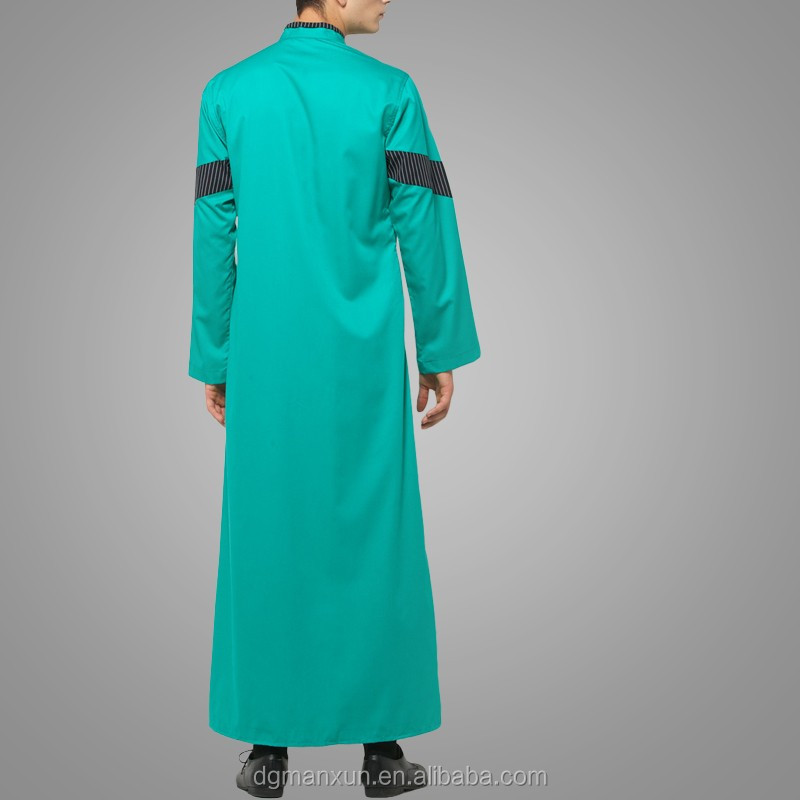 dgManxun Muslim High Quality Men Arab Thobe Wholesale Men Saudi Thobe Awwal Thobe Fly Series Green (5).jpg