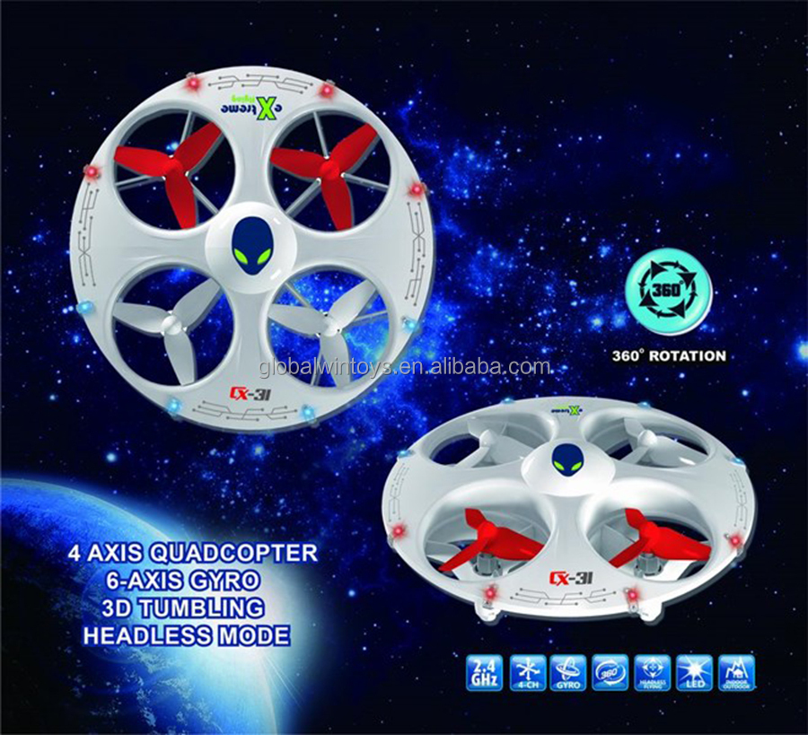 2.4g 3d Rotation Led Flying Saucer,Headless Drone Rc Quadcopter With