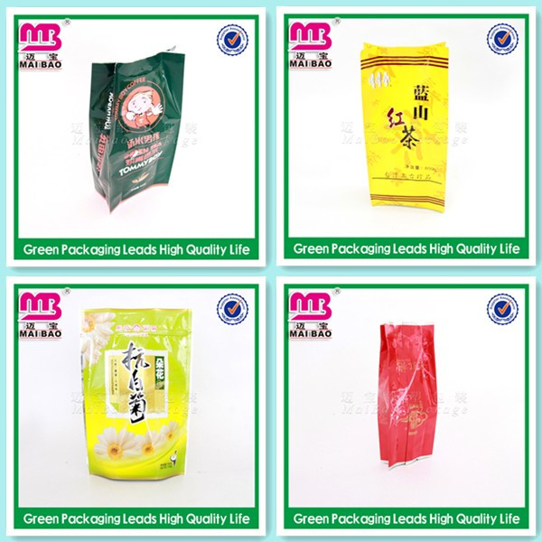 2014 TOP QUALITY Foldable fancy printing foil ziplock tea bags