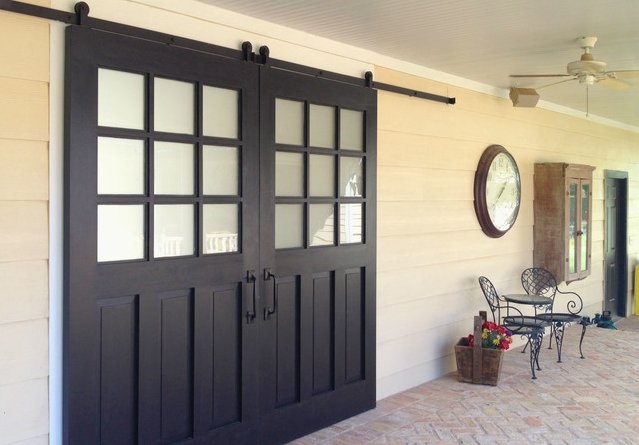 Modern Style Knotty Pine Interior Barn Door Track Hardware Sliding