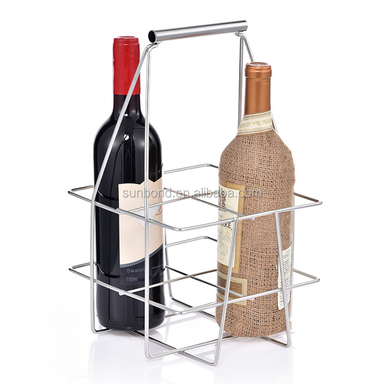 Stainless Steel Wire Wine Storage Basket With Handle Buy Wine Basket