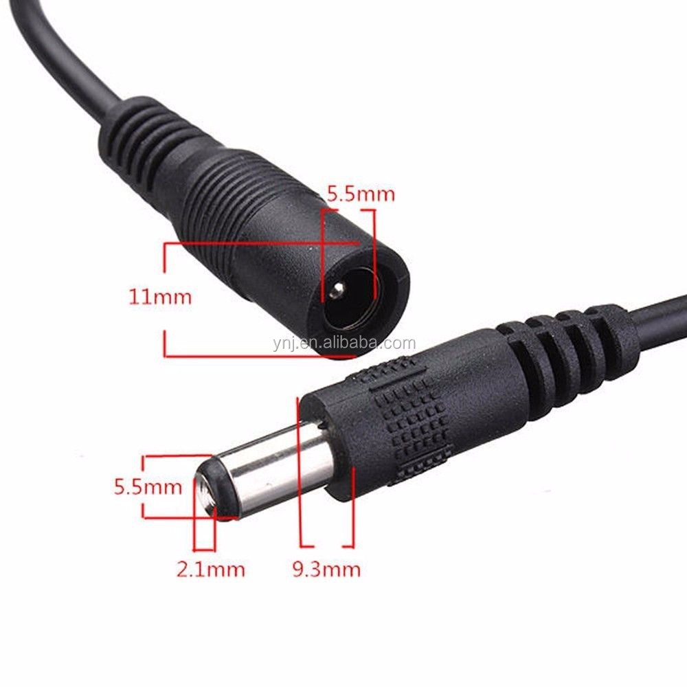 5.5 × 2.1ミリメートル1メス2オスdc電源プラグスプリッタケーブル用ストリップランプcctv仕入れ・メーカー・工場