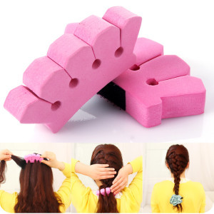 5セットの1 diyファッションヘア皿スポンジクリップヘアツイストスタイリングバンメーカー大(ピンク) 問屋・仕入れ・卸・卸売り