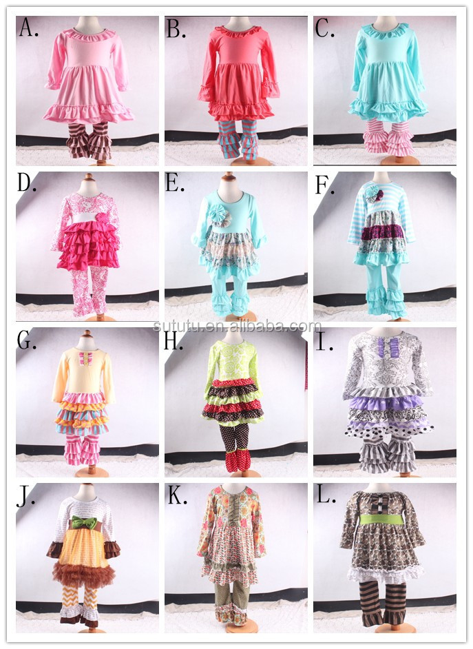 リトル女の子ブティック リメイク服セット イースター服セット女の子の ブランド名服工場イーター polkda ドット フリル セット仕入れ・メーカー・工場