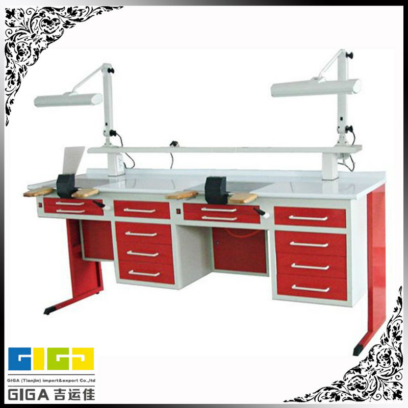 GIGA heavy duty wooden dental lab electrical working bench