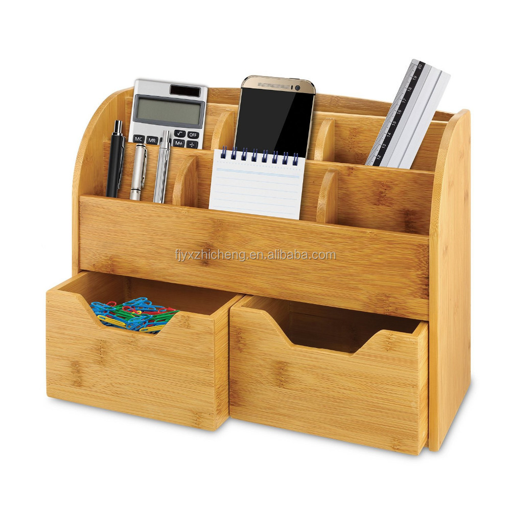 Bamboo Home And Office Desktop Organizer Bamboo Space Saving