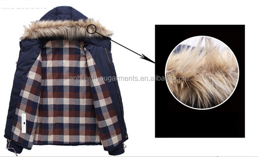 安徽2015featherjacketsフード付きダウン男性100％暖かいコート綿屋外フード付きコート仕入れ・メーカー・工場