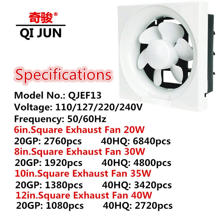 Low Kitchen Exhaust Fan Price 8inch Portable Ventilation Fan For