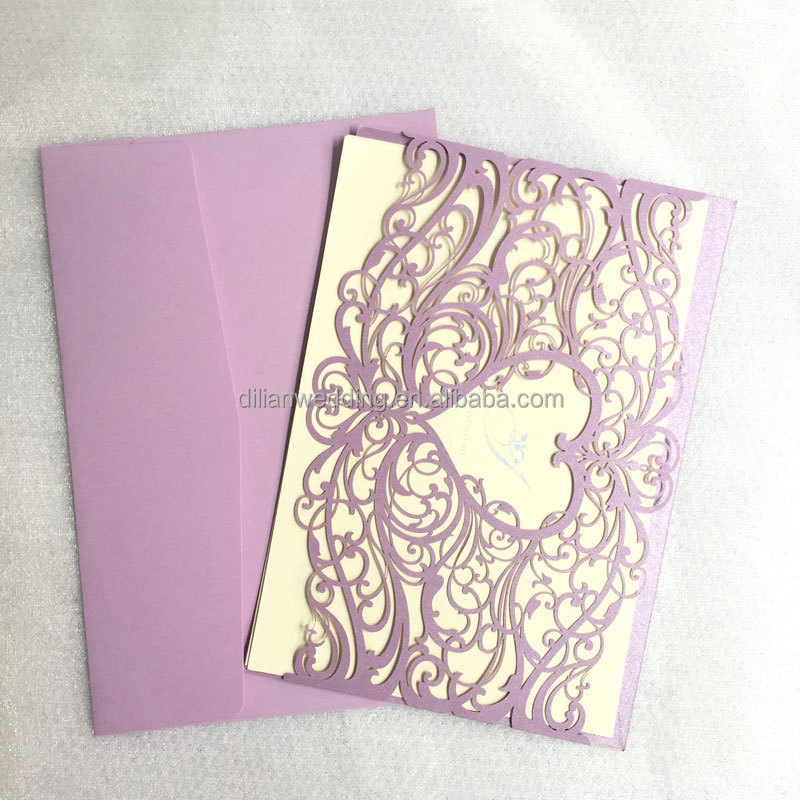 安いと美しい紫色の招待状結婚式の仕入れ・メーカー・工場