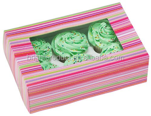 2 cake box design holds 6 standard cupcakes