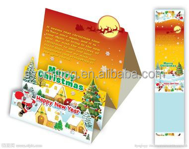 鮮やかな3dクリスマスカードグリーティングカードの印刷サービスの安価な価格で問屋・仕入れ・卸・卸売り