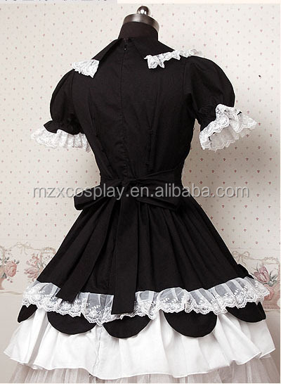 熱い販売の黒ロリータドレス半袖の綿かわいいハロウィンパーティの衣装クリスマス美しさのためのロングドレス問屋・仕入れ・卸・卸売り