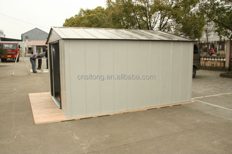 diy耐久性と安い金属鋼ガーデン小屋ストレージは、 スライドドア仕入れ・メーカー・工場