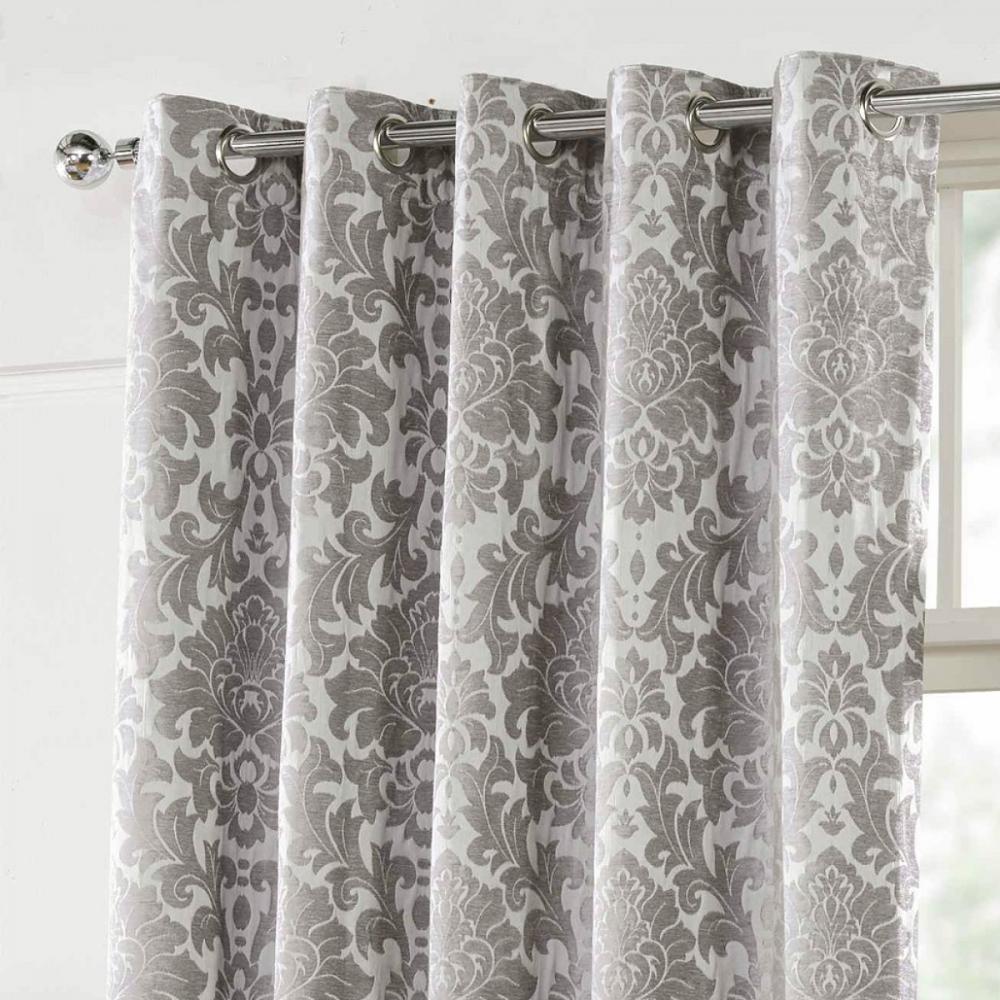 2017 Luxurious Heavy Woven Damask Eyelet Curtains Elegant Lined