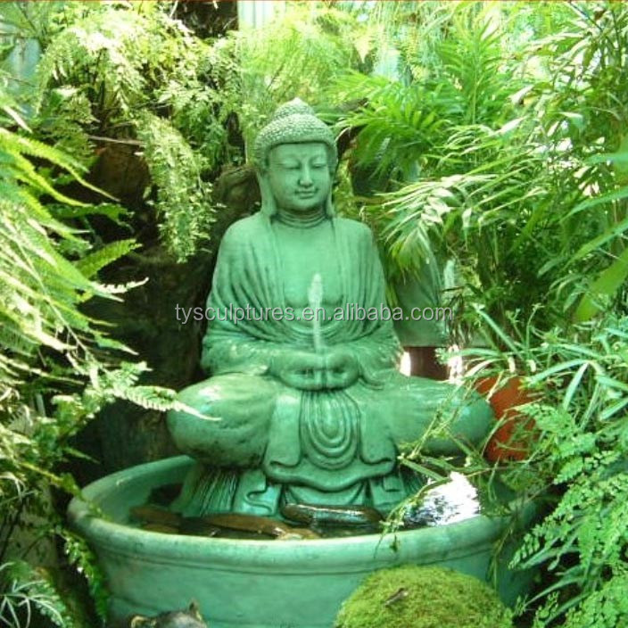 stone outdoor garden buddha water fountain (5)