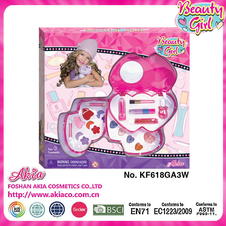 安全な美しさの女の子ミラーハート- 状の知的ゲーム子供のための化粧品キット 問屋・仕入れ・卸・卸売り