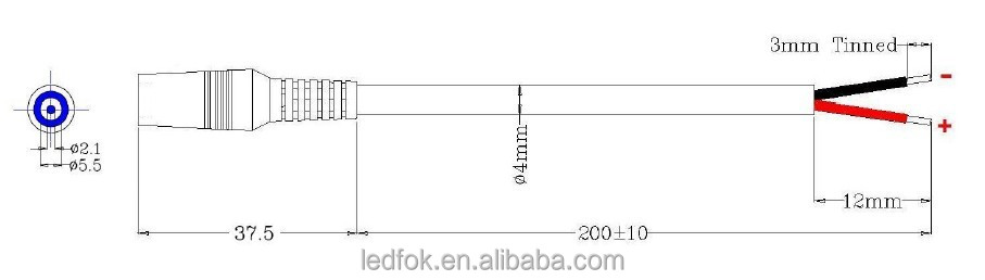 東莞耐久性のある防水低電圧led照明8mmの銅jコネクタdcメス( l829)仕入れ・メーカー・工場