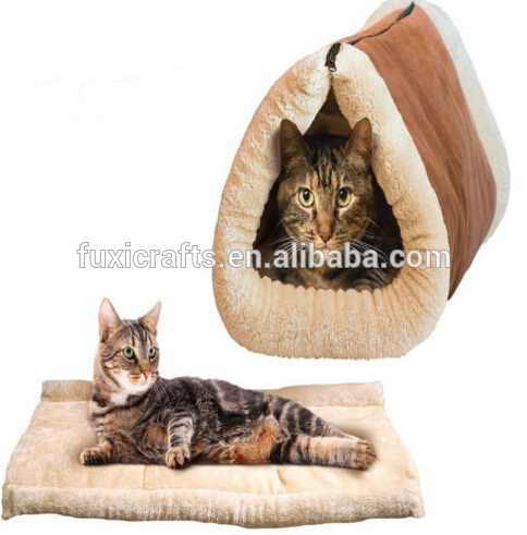キティ小屋- 2で1チューブ猫マットベッド犬ペットアクセサリーソフト冬暖かい贈り物仕入れ・メーカー・工場