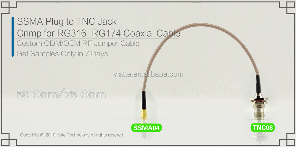 Ssmaプラグ/tncオスrg6jack/rg316_rg174メス圧着用同軸ケーブルのコネクター仕入れ・メーカー・工場