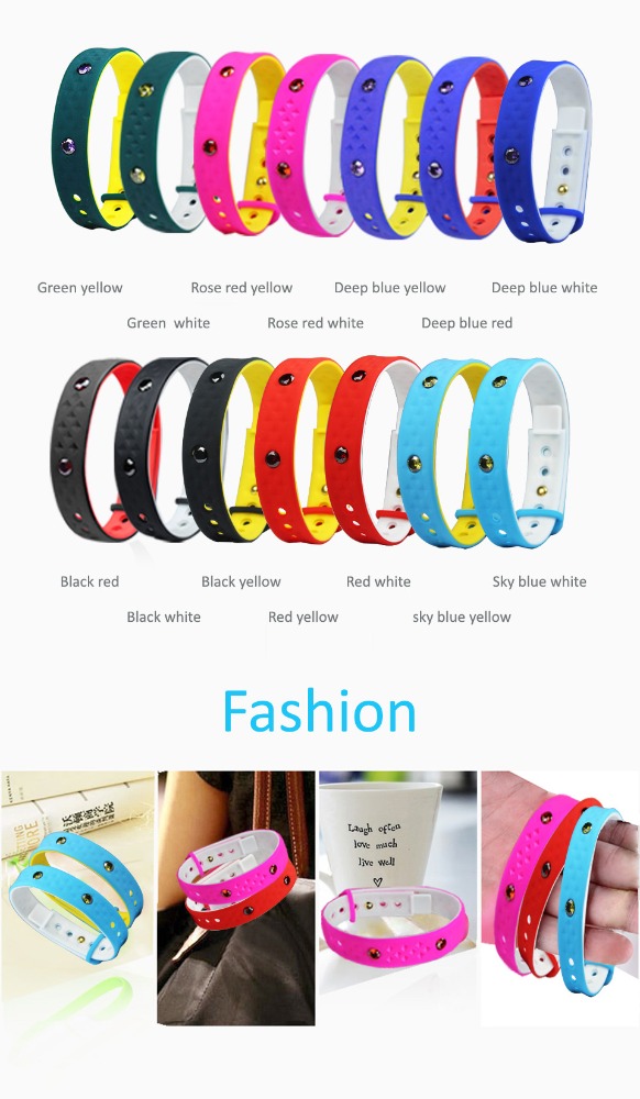 NFC Two Colors Strap Germanite Healthy Silicone USB Cable Bracelet