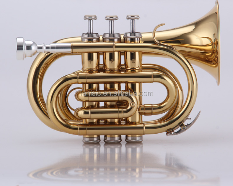 Standard Golden Lacquered Bb Key Pocket Trumpet For Sale Buy Golden