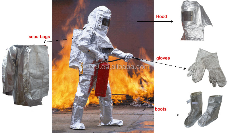 100％絶縁アルミ消防士の全体的なスーツ( 証拠摂氏1000度)問屋・仕入れ・卸・卸売り